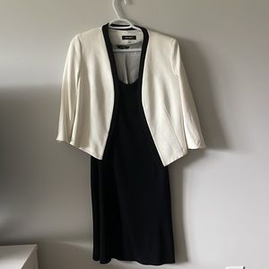 Y2K Nine West Ivory with Black Trim Open Blazer/Jacket